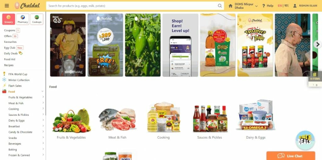 Chaldal is one of the best online grocery stores in Bangladesh.