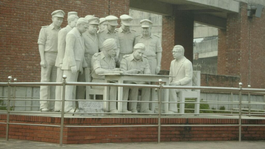 Mujibnagar Liberation War Memorial Complex is located in Mujibnagar Upazila of the Meherpur district.